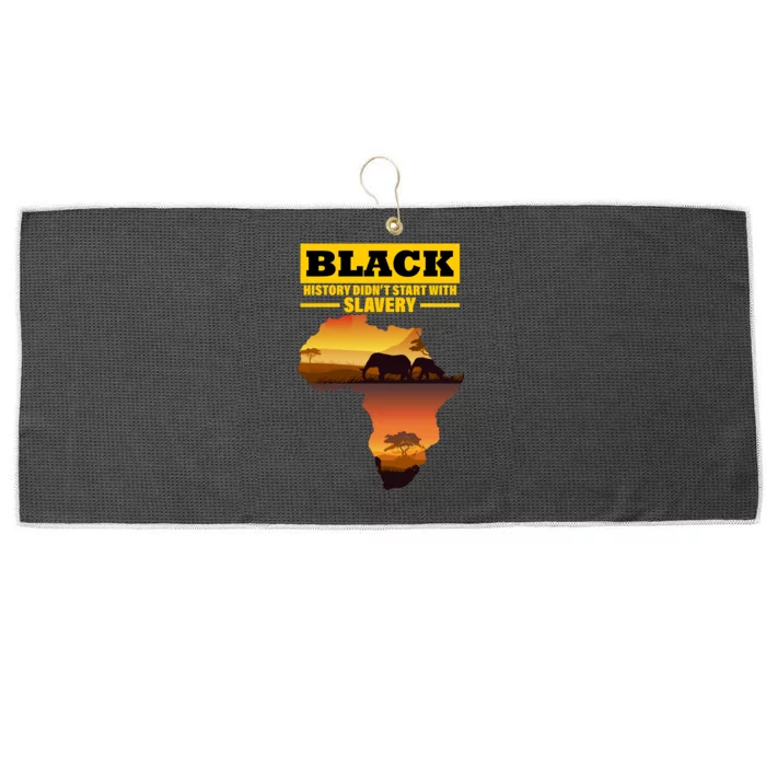 Africa Pride Black History Didn't Start With Slavery Large Microfiber Waffle Golf Towel