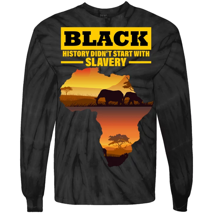 Africa Pride Black History Didn't Start With Slavery Tie-Dye Long Sleeve Shirt