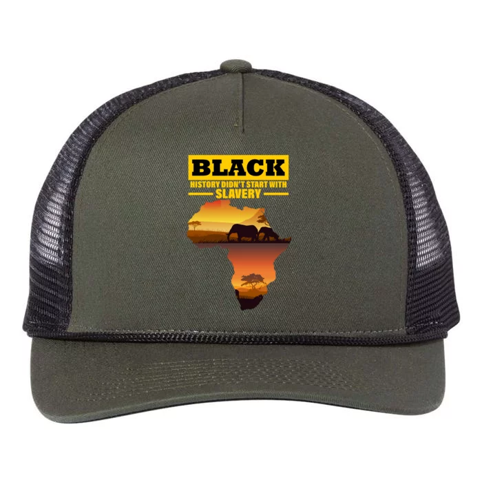 Africa Pride Black History Didn't Start With Slavery Retro Rope Trucker Hat Cap