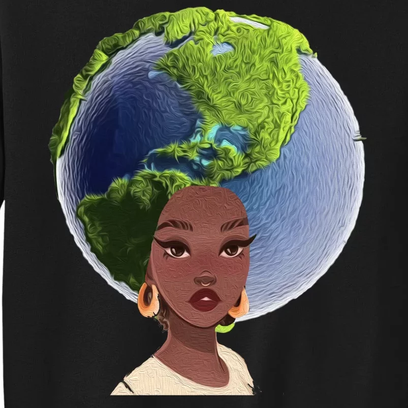 African American Afro World Earth Sweatshirt