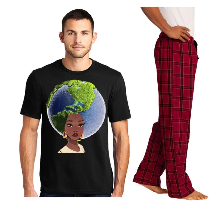 African American Afro World Earth Pajama Set