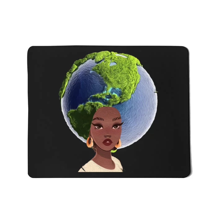 African American Afro World Earth Mousepad