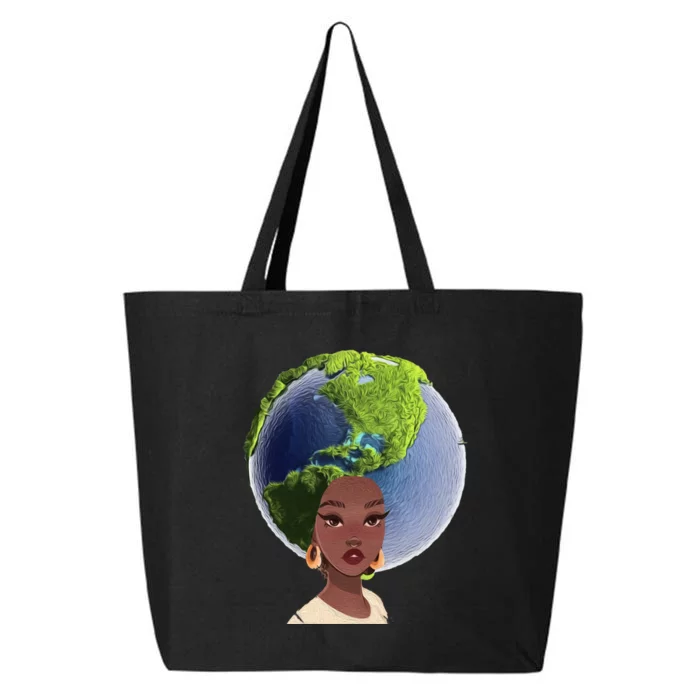 African American Afro World Earth 25L Jumbo Tote