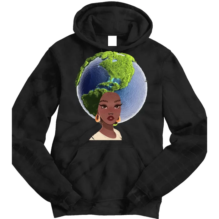 African American Afro World Earth Tie Dye Hoodie