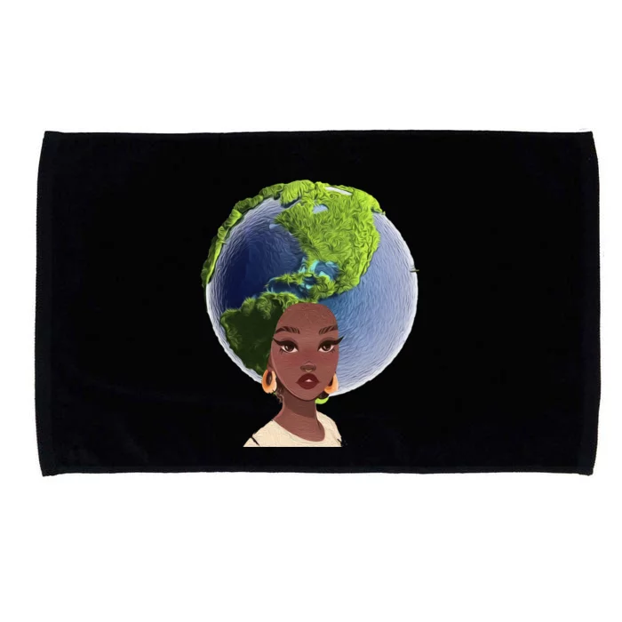 African American Afro World Earth Microfiber Hand Towel