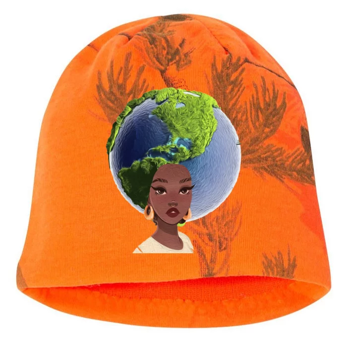 African American Afro World Earth Kati - Camo Knit Beanie