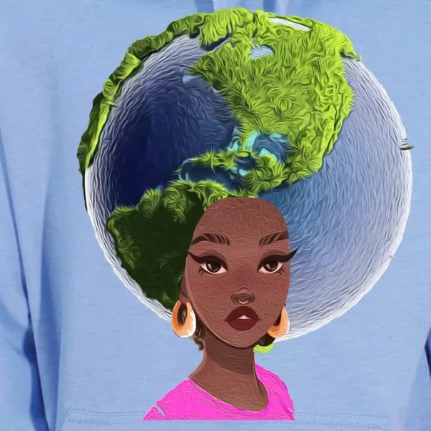 African American Afro World Earth Unisex Surf Hoodie