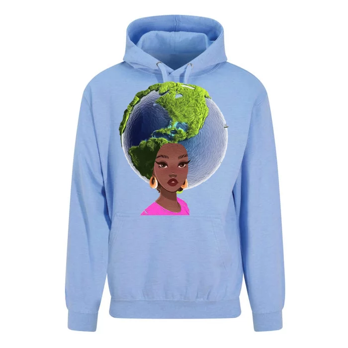 African American Afro World Earth Unisex Surf Hoodie