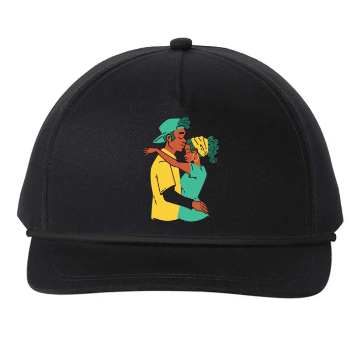 African American Couple Snapback Five-Panel Rope Hat