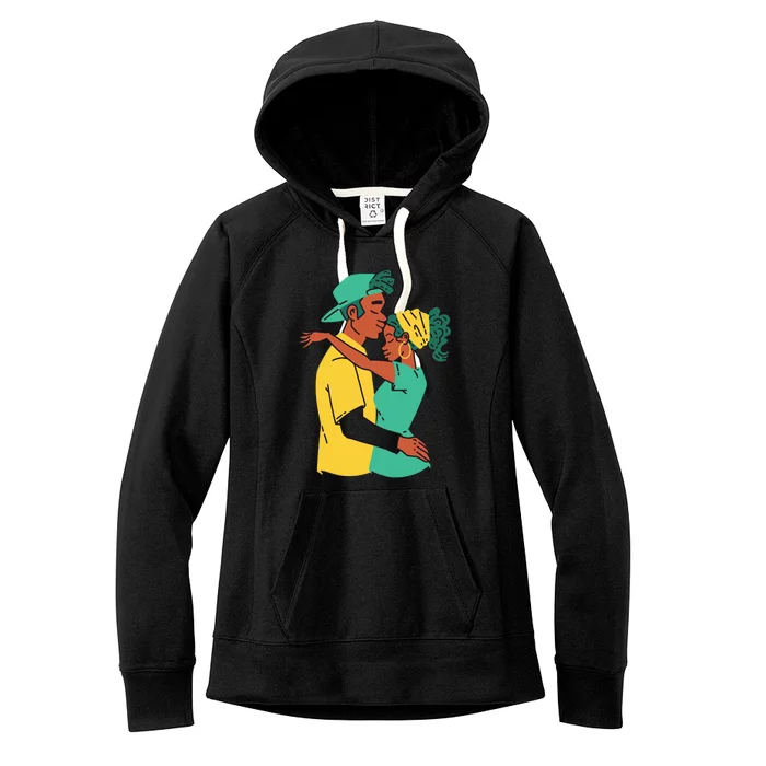 African American Couple Women's Fleece Hoodie