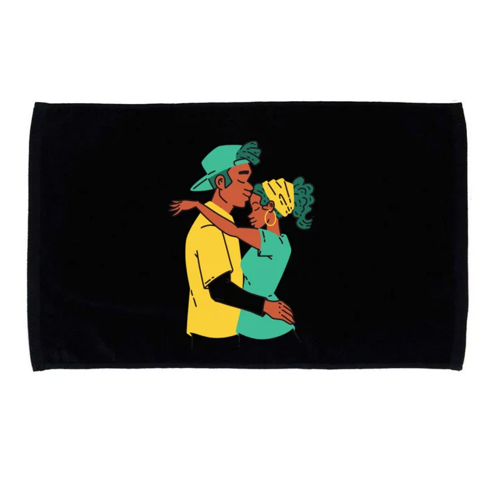 African American Couple Microfiber Hand Towel