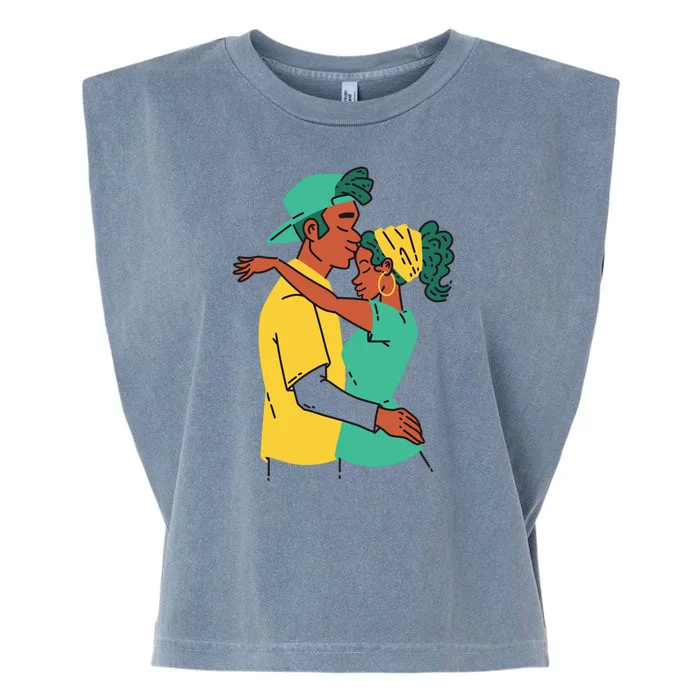 African American Couple Garment-Dyed Women's Muscle Tee