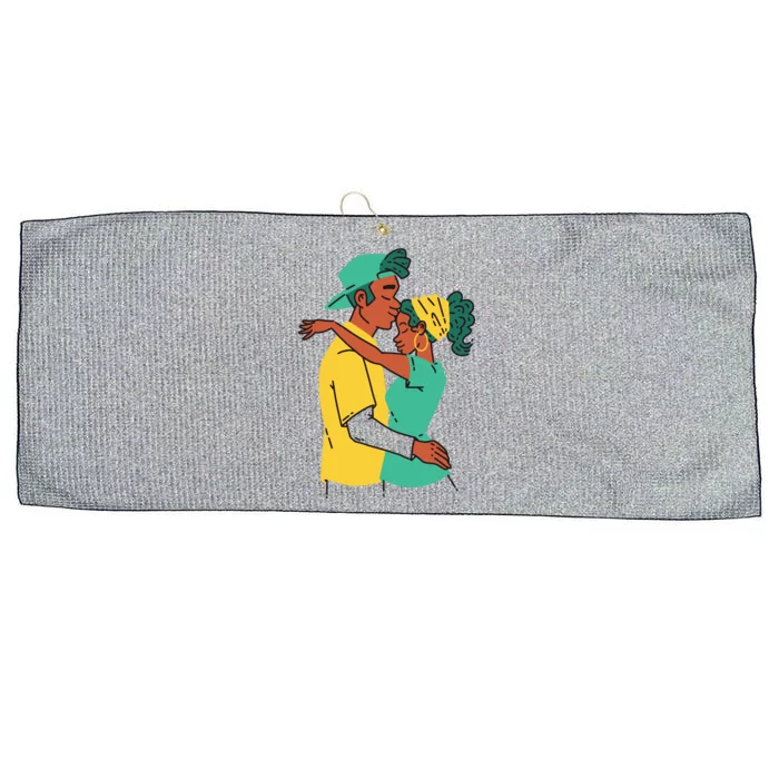 African American Couple Large Microfiber Waffle Golf Towel