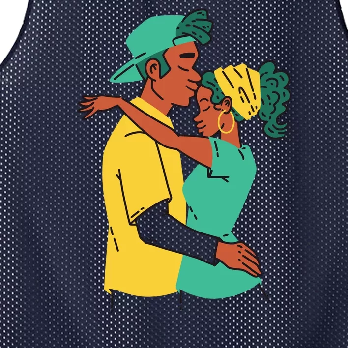 African American Couple Mesh Reversible Basketball Jersey Tank