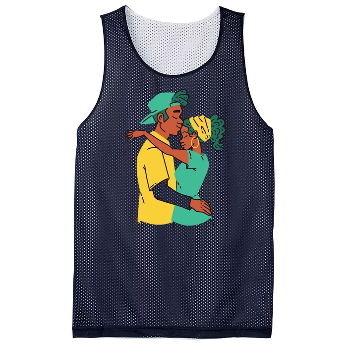 African American Couple Mesh Reversible Basketball Jersey Tank