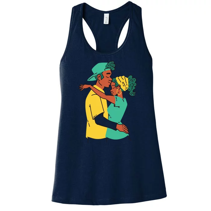 African American Couple Women's Racerback Tank