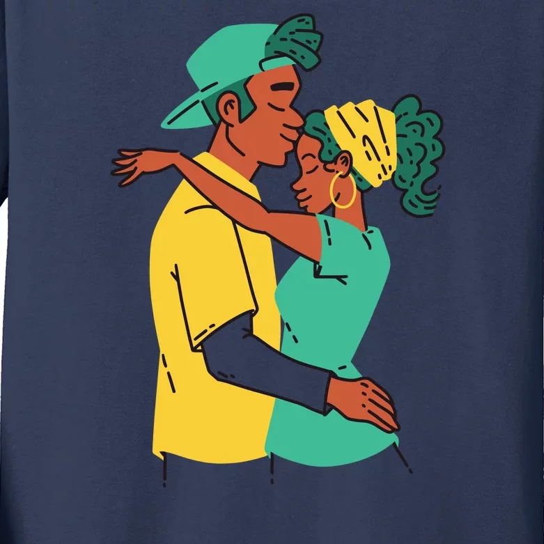 African American Couple Kids Long Sleeve Shirt