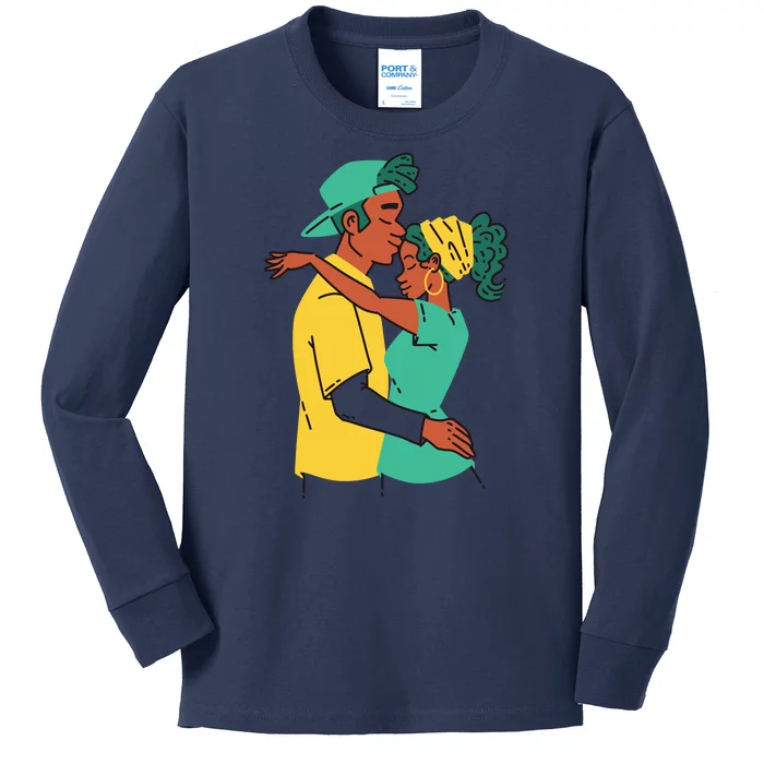 African American Couple Kids Long Sleeve Shirt