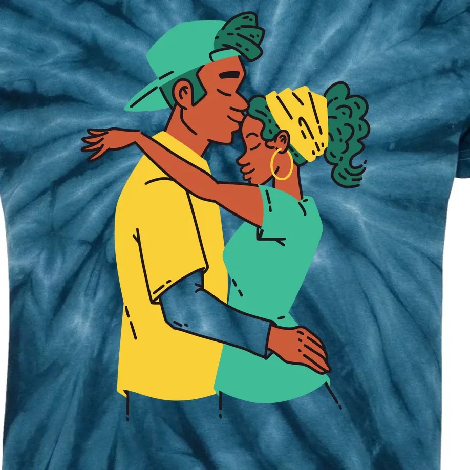 African American Couple Kids Tie-Dye T-Shirt