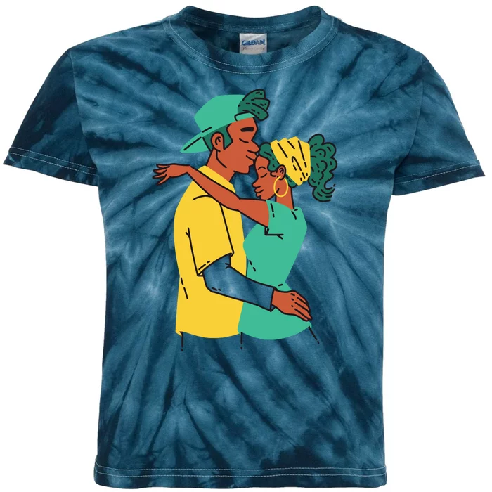 African American Couple Kids Tie-Dye T-Shirt