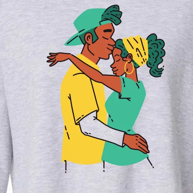 African American Couple Cropped Pullover Crew