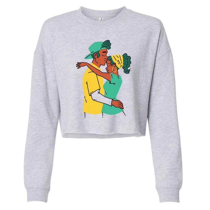 African American Couple Cropped Pullover Crew