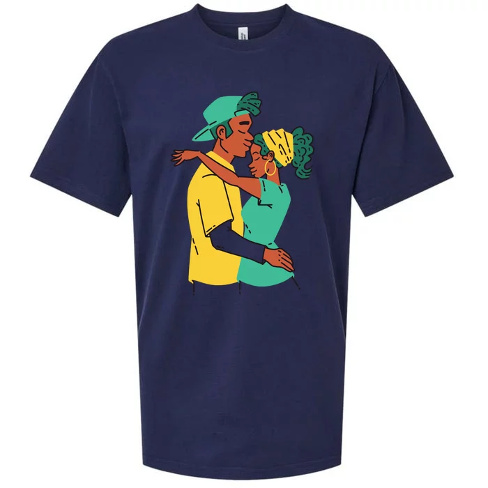 African American Couple Sueded Cloud Jersey T-Shirt