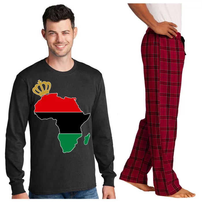 African American Pride Crown Long Sleeve Pajama Set