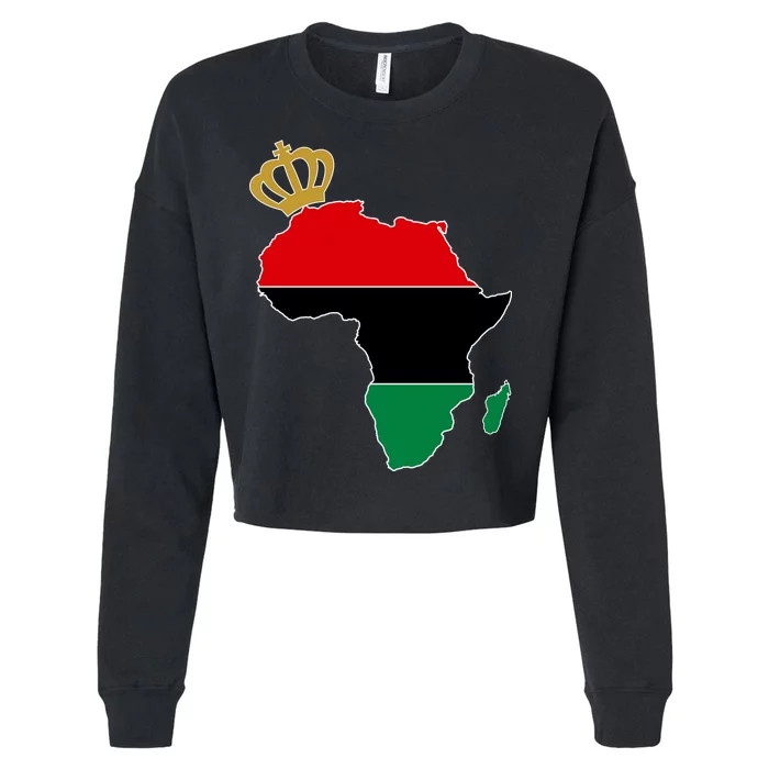 African American Pride Crown Cropped Pullover Crew