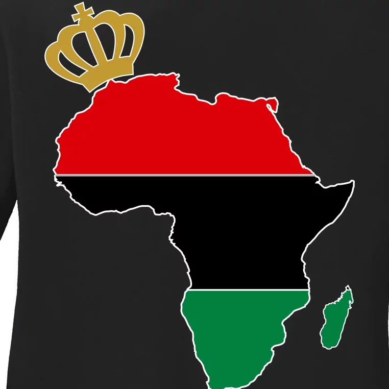 African American Pride Crown Ladies Long Sleeve Shirt