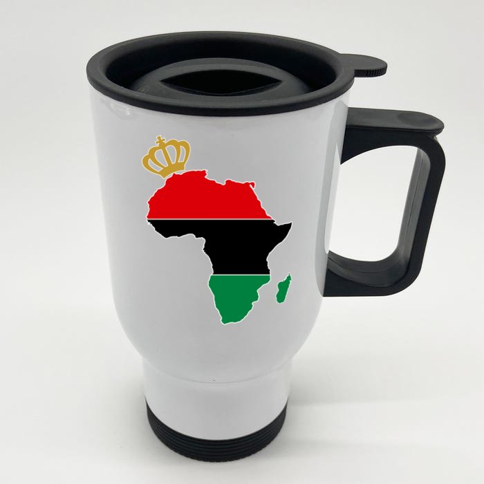 African American Pride Crown Front & Back Stainless Steel Travel Mug