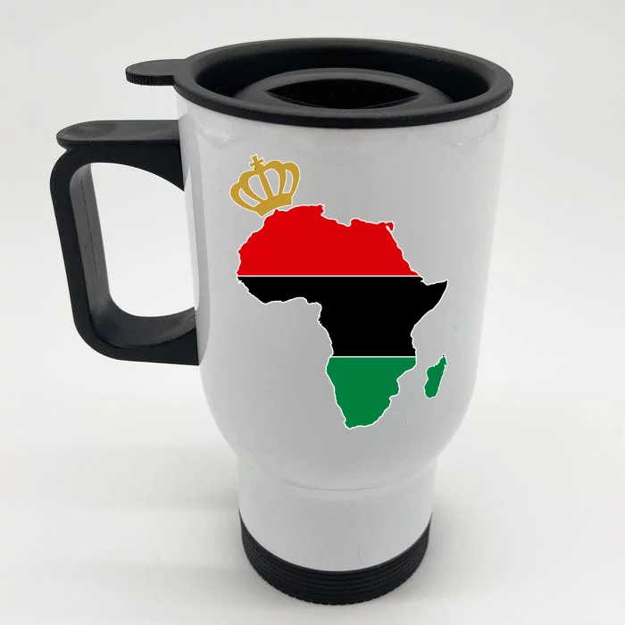 African American Pride Crown Front & Back Stainless Steel Travel Mug