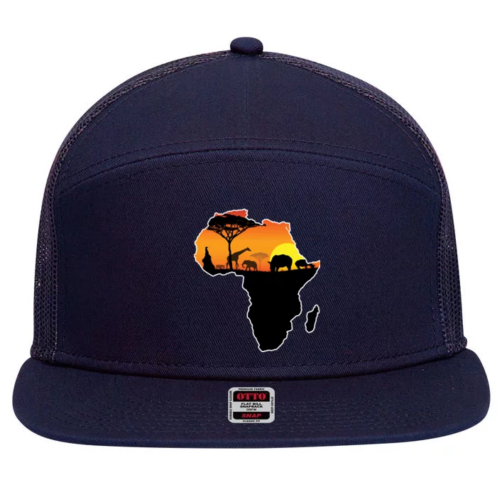 African Animals 7 Panel Mesh Trucker Snapback Hat