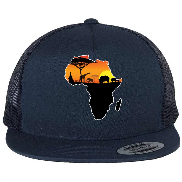 African Animals Flat Bill Trucker Hat