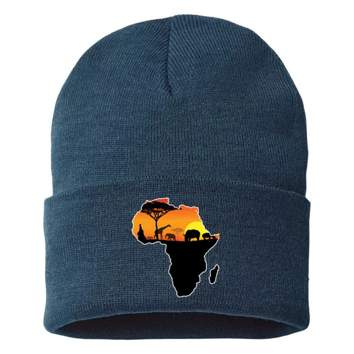 African Animals Sustainable Knit Beanie