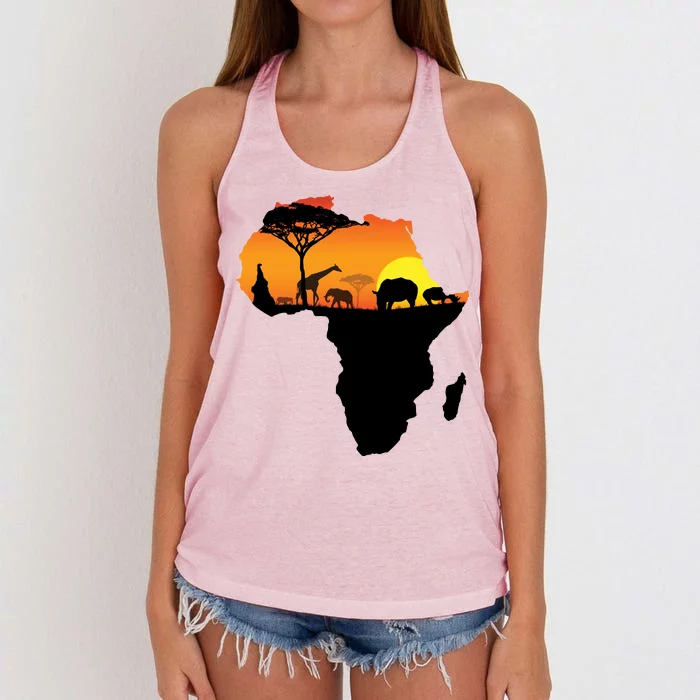 African Animals Women's Knotted Racerback Tank