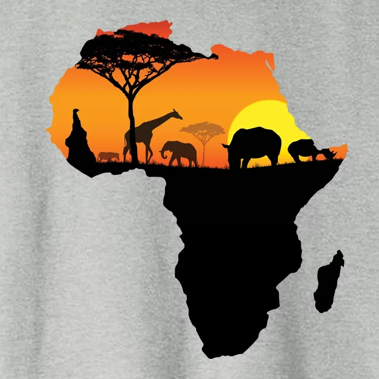 African Animals Women's Crop Top Tee