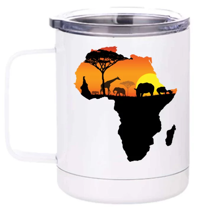 African Animals Front & Back 12oz Stainless Steel Tumbler Cup