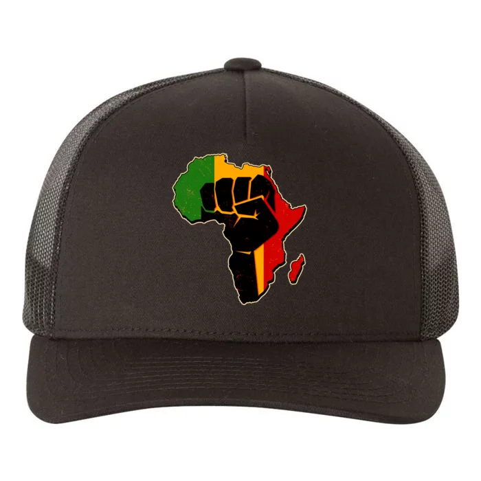 African Black Power Fist Yupoong Adult 5-Panel Trucker Hat