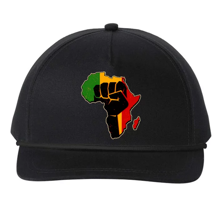 African Black Power Fist Snapback Five-Panel Rope Hat