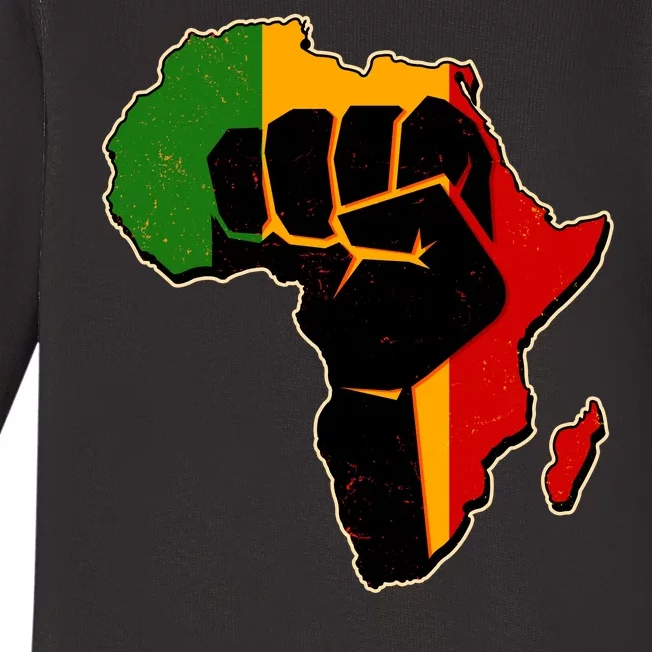 African Black Power Fist Baby Long Sleeve Bodysuit