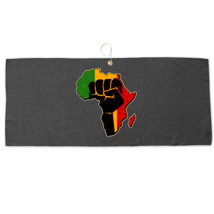 African Black Power Fist Large Microfiber Waffle Golf Towel