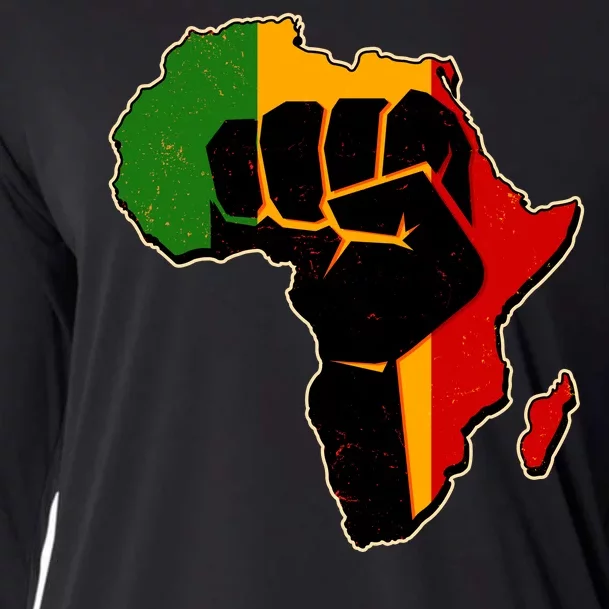 African Black Power Fist Cooling Performance Long Sleeve Crew