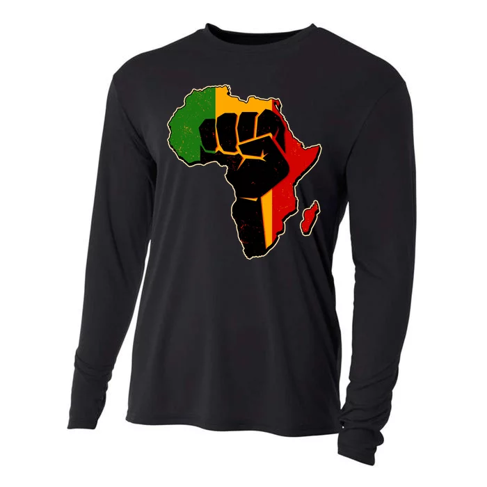 African Black Power Fist Cooling Performance Long Sleeve Crew