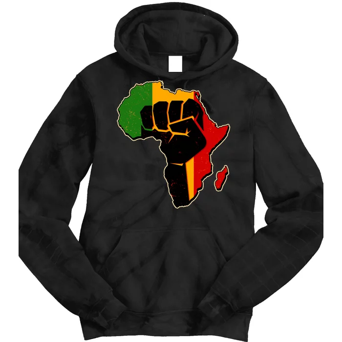 African Black Power Fist Tie Dye Hoodie