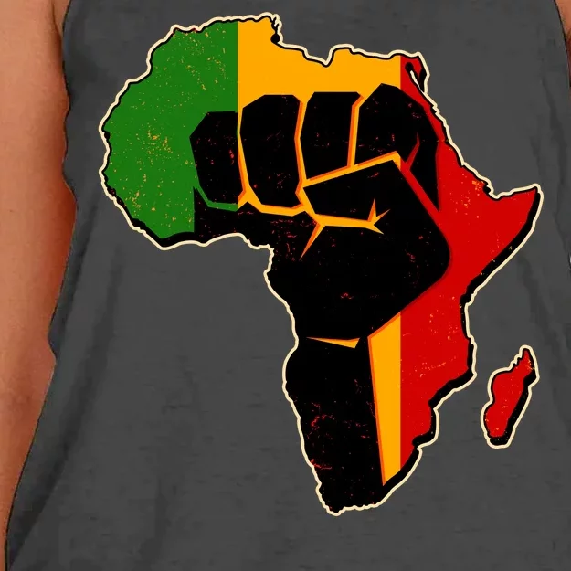 African Black Power Fist Women's Knotted Racerback Tank