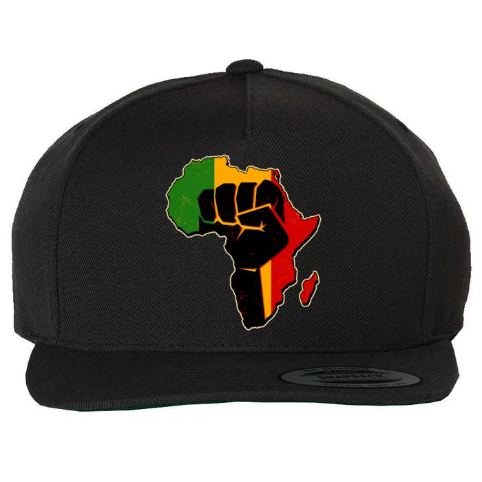 African Black Power Fist Wool Snapback Cap