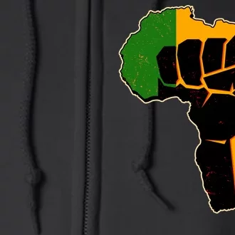 African Black Power Fist Full Zip Hoodie