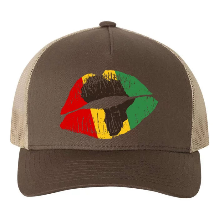 African Colors Lipstick Print Yupoong Adult 5-Panel Trucker Hat