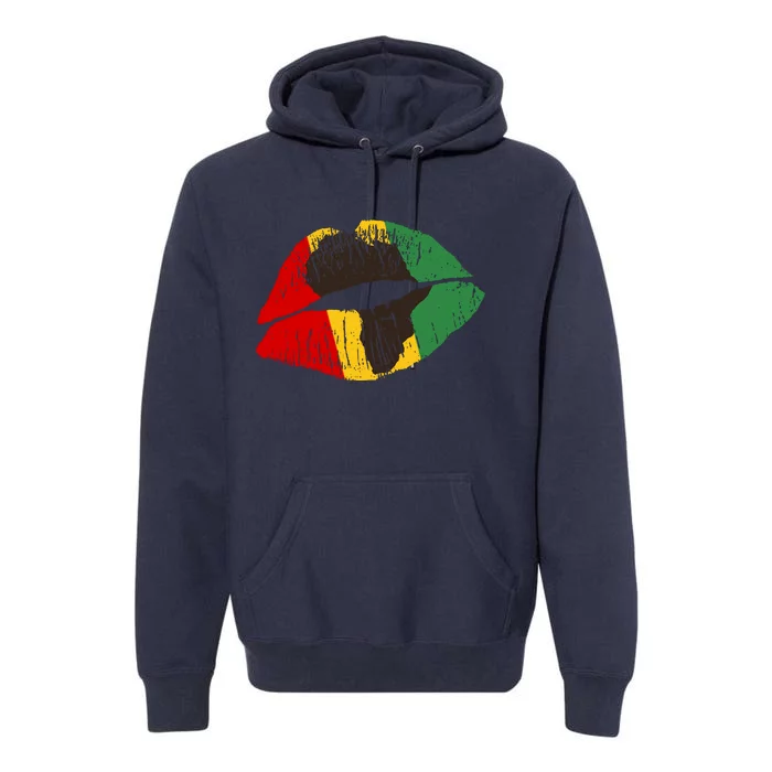 African Colors Lipstick Print Premium Hoodie